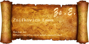Zsifkovics Emma névjegykártya